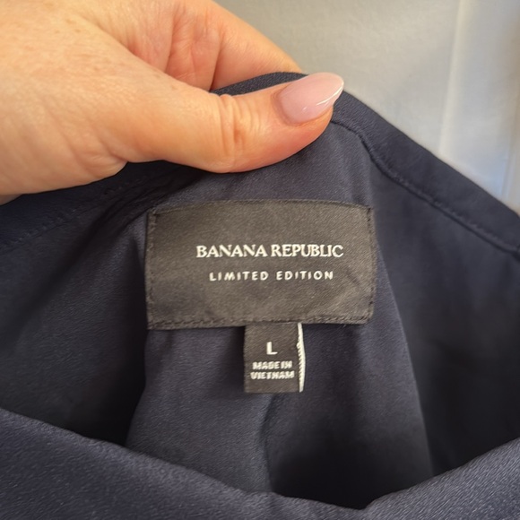 Banana Republic Limited Edition Bow Lace Tank Top Navy Sleeveless Blouse - Picture 3 of 7